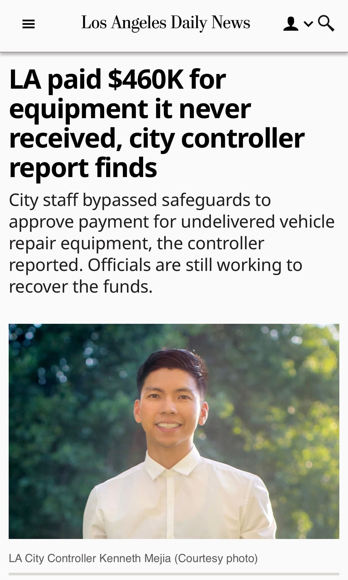 LA paid $460K for equipment it never received, city controller report finds