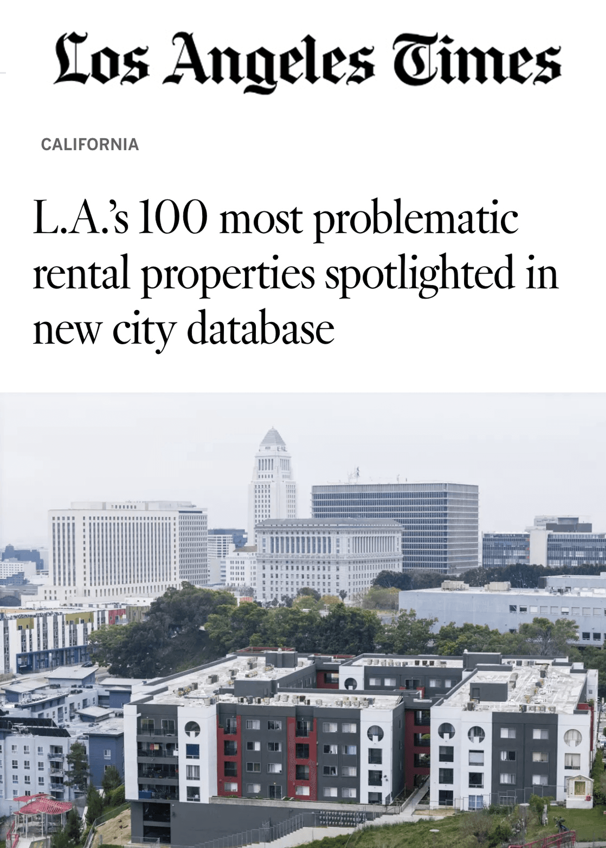 LA's 100 most problematic rental properties spotlighted in new city database